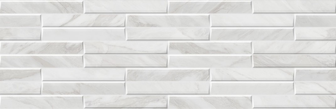 Плитка настенная 75x25 10мм Декор Синтия белая матовая Emigres