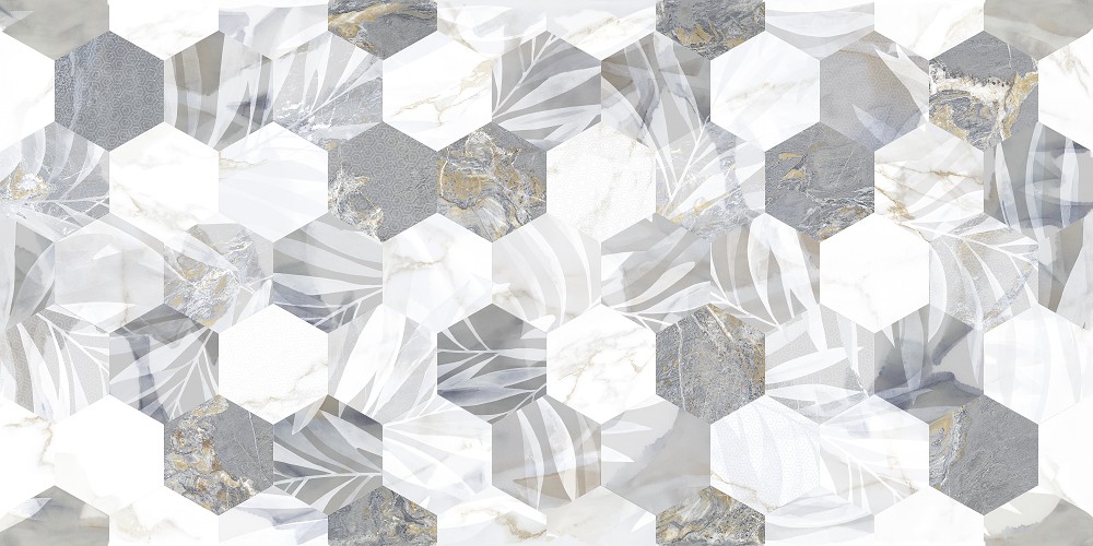 Керамогранит настенная 119x59 10мм Декор Грисо полированный глянцевая Emigres