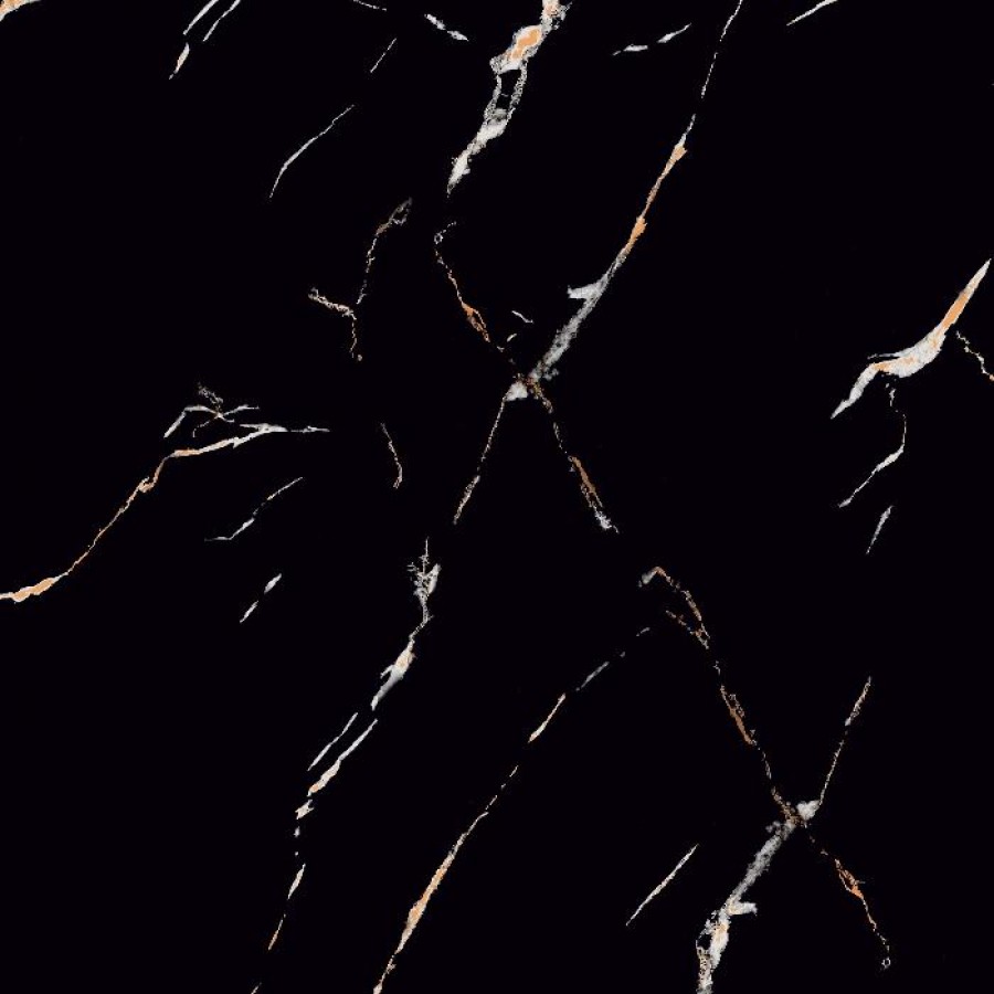 Керамогранит 60x60 Black Aurora Glamour полированная черный мрамор 9мм Italica