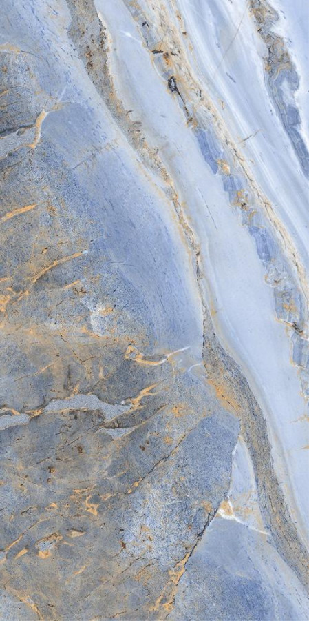 Керамогранит 120x60 Bronko Blue Matt+Carving Ппх матовая синий мрамор Italica