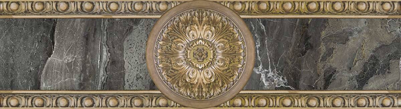 Плитка 24x7 Sublime Cenefa blackwood бордюр настенный глянцевая серый Unicer