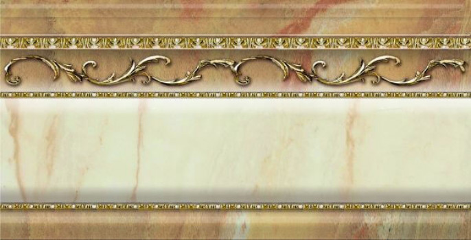 Плитка 24x12 Sublime Zocalo relieve бордюр настенный глянцевая бежевый Unicer