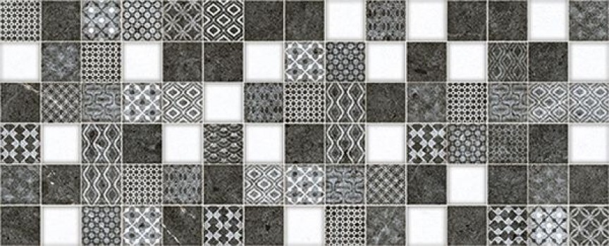 Плитка 58x24 Cosmos Mosaico negro декор настенный глянцевая белый Unicer