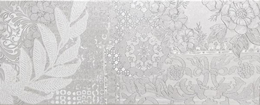 Плитка 58x24 Cosmos Decor calma1 plata декор настенный глянцевая серый Unicer