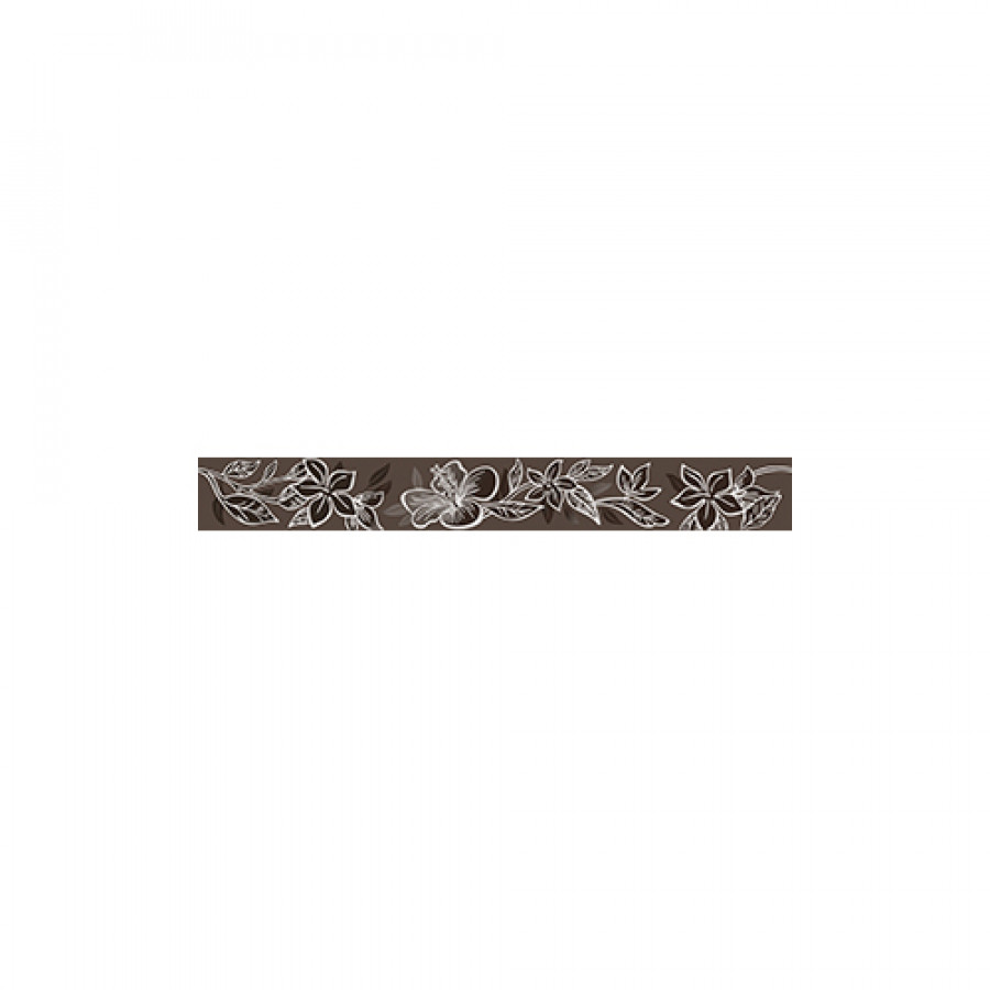 Плитка бордюр 6x51 Бордюр ELISSA MARRONE FIORE 1c глянцевая Керлайф