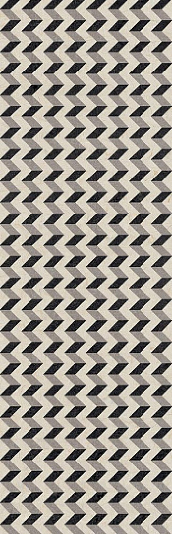Плитка настенная 99x32 Black&cream Cream-R Zigzag ARC_8YT1 Arcana
