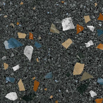 Плитка Stracciatella-R Grafit 8L10 матовая черный камень, терраццо 80x80 11мм Arcana