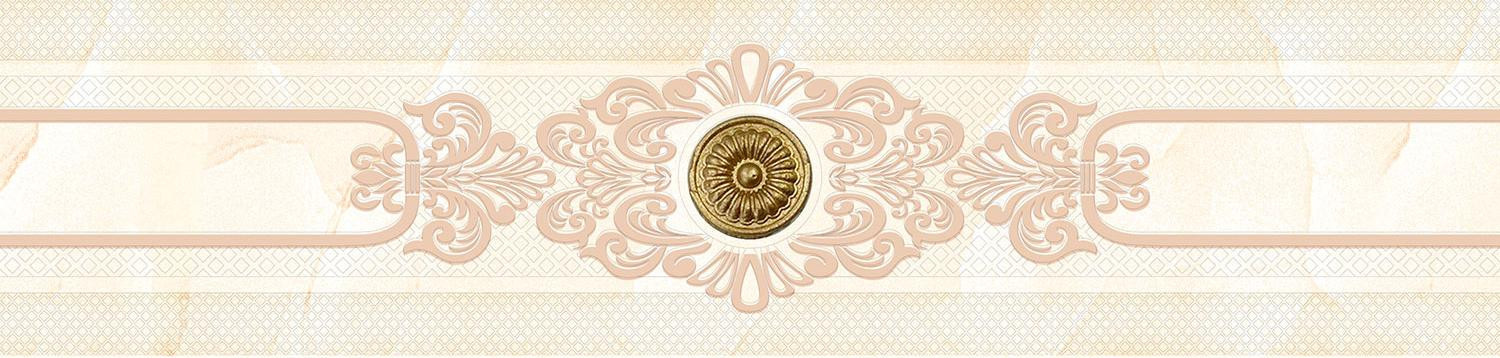 Плитка фриз 30x7 бордюр центр 602 Marbelia глянцевая бежевый Eurotile