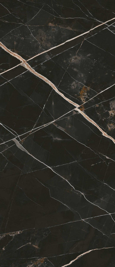 Керамогранит 278x120 Calacata Black Satinado 5,6 сатин мрамор Coverlam By Grespania