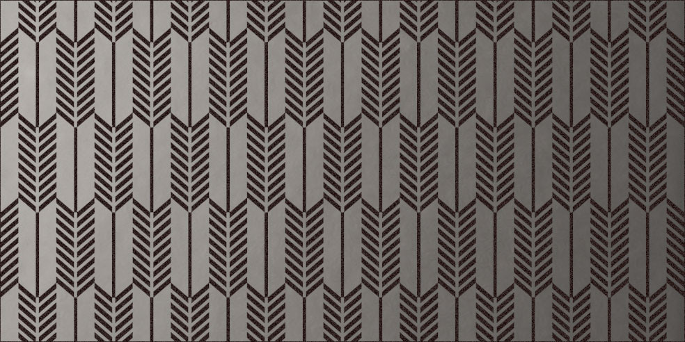 Плитка настенная 25x13 Deluxe Pluma Black&Silver матовый под металл серый 8мм 187794 Dune