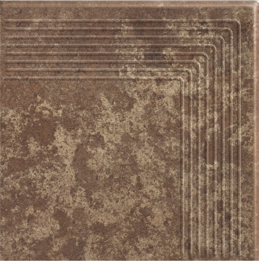 Плитка ступень 30x30 Ilario Brown Stopnica Narozna матовая Ceramika Paradyz