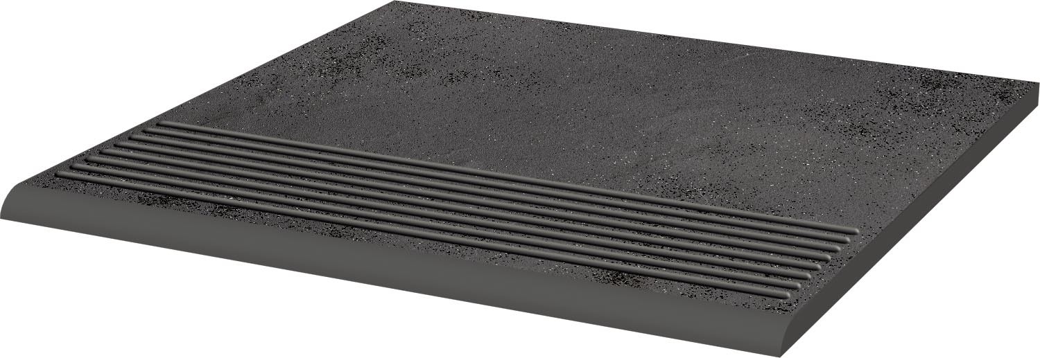 Плитка ступень 30x30 9мм Семир графит В1а матовая Ceramika Paradyz