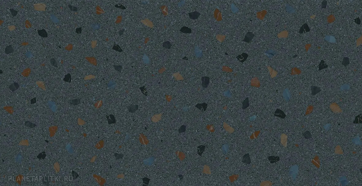 Керамогранит 120x62 11мм Terratzo Negro Rect. сатинированная El Molino