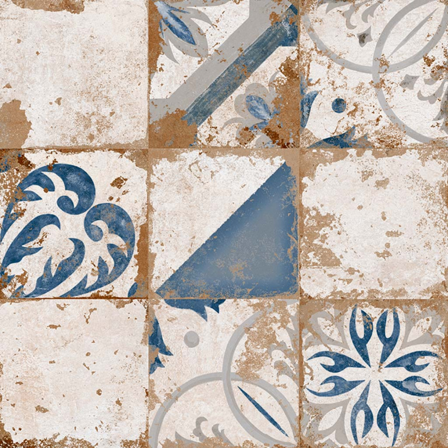 Керамогранит 58x58 Memory 7 Azul Brillo глянцевая мультиколор El Molino