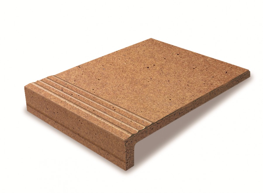 Плитка ступень 31x30 17мм Бейз матовая Greco Gres