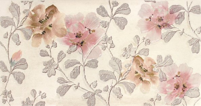 Керамическая плитка RCS000075 Retro Decorado Verre Beige 59x32 для стен глянцевая Rocersa