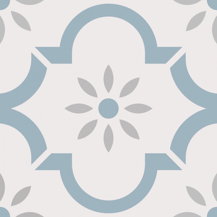 Керамогранит Эклектика Арабески Голубой матовая 20x20 8мм Smile Tile