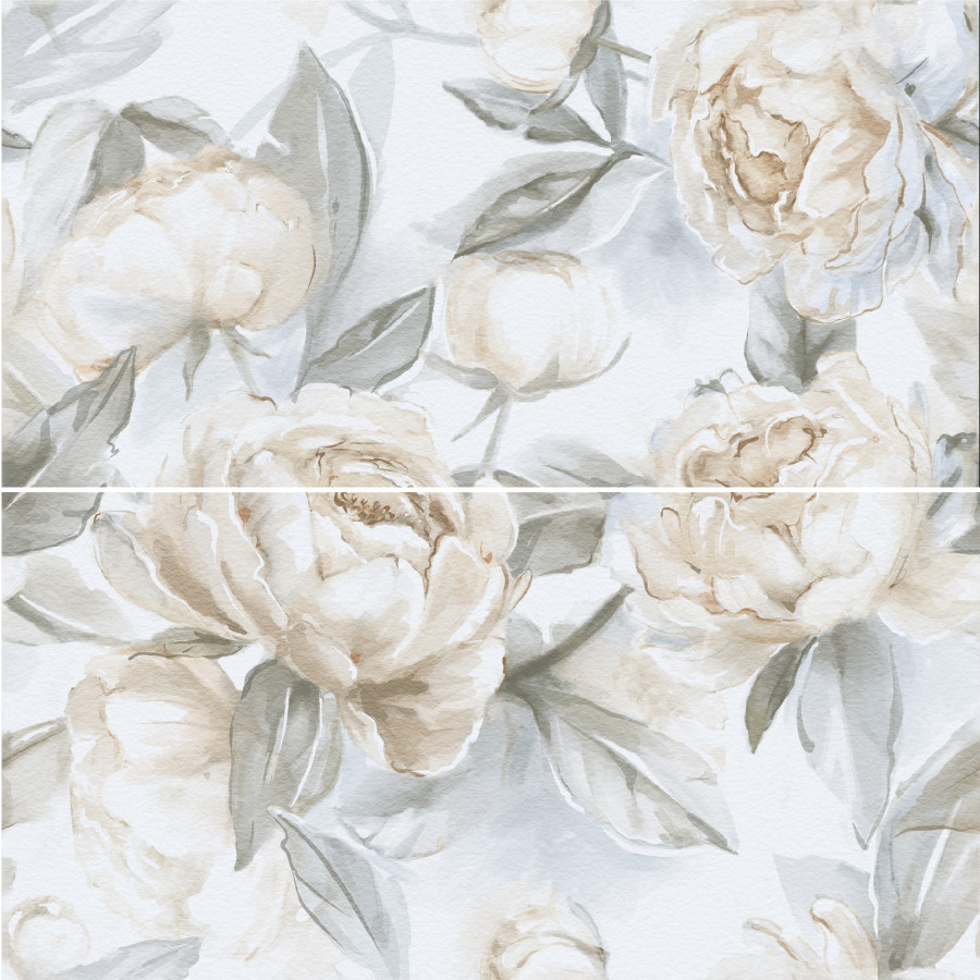 Керамогранит 120x60 5мм Decors Elite Peonies Decor A+B Matt (2 Шт В Компл) матовая Staro Slim