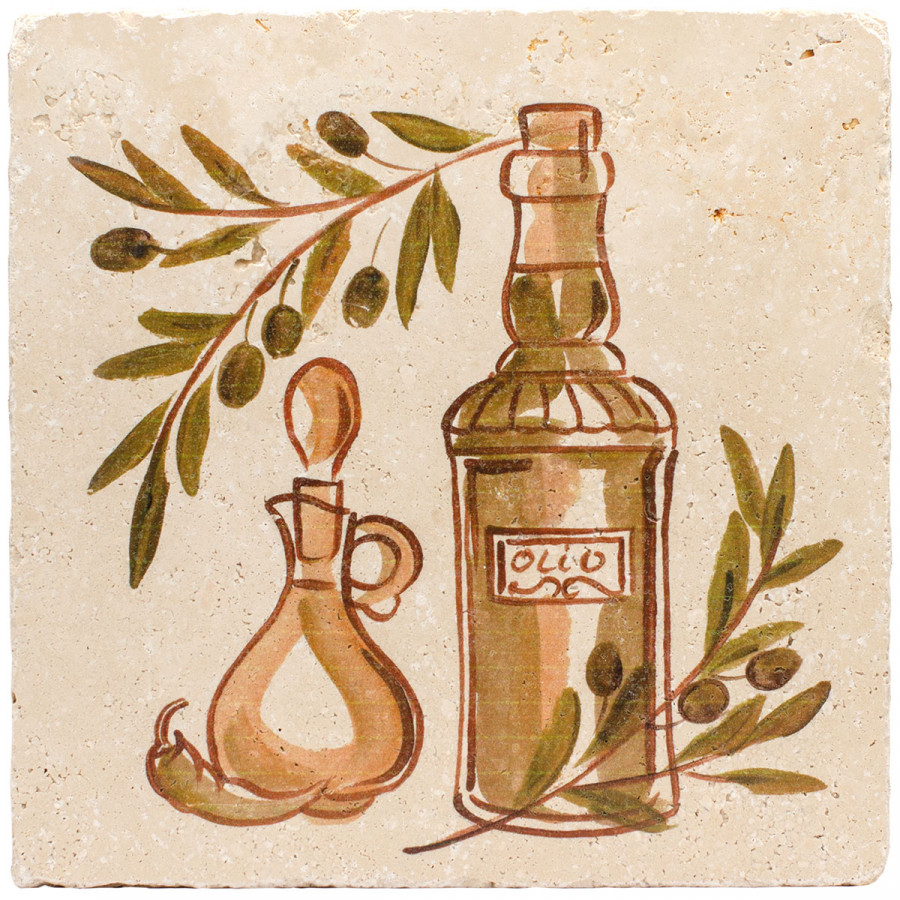 Натуральный травертин 20x20 10мм Provance Оливки №2 необработанная (ненаполненная) Stone4Home