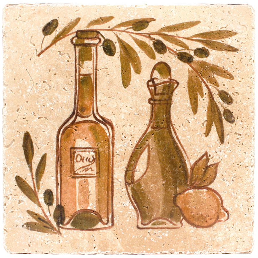 Натуральный травертин 20x20 10мм Provance Оливки №3 необработанная (ненаполненная) Stone4Home