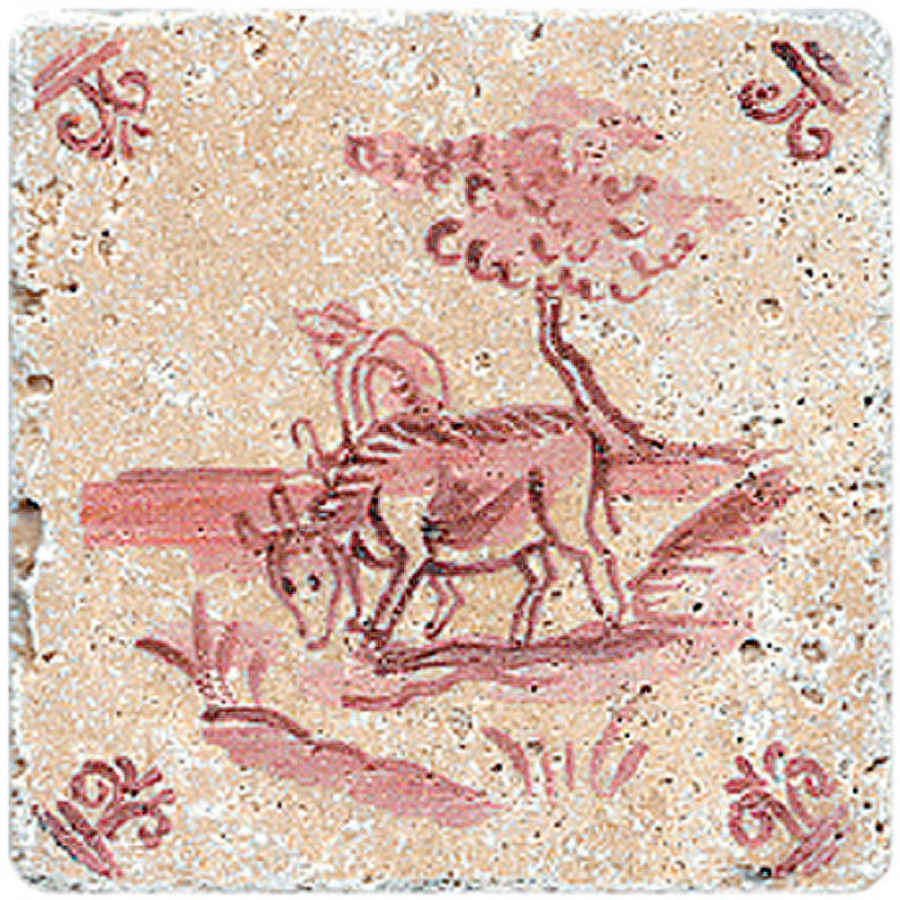 Натуральный травертин 10x10 10мм Provance Изразцы №2 необработанная (ненаполненная) Stone4Home