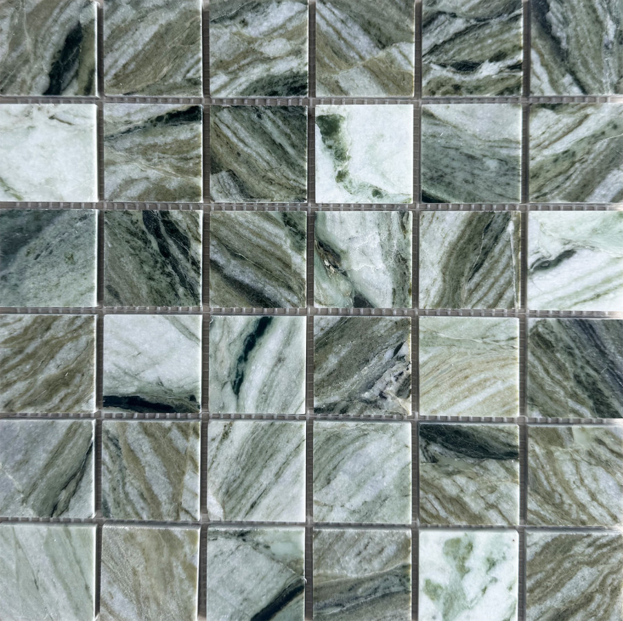Мозаика 31x31 7мм Classic Green Marble полированная Wild Stone