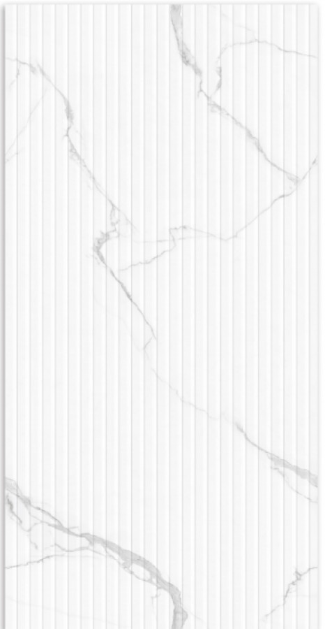 Плитка 120x60 Lentin STATUARIO ENDLESS STRIP PUNCH матовая, структурированная белый Belleza