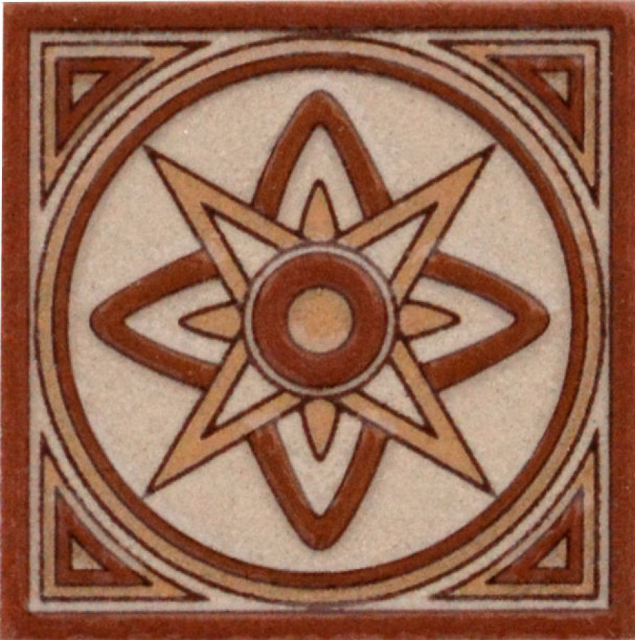 Керамогранит 6x6 Напольная Керамогранитная Вставка Петра ная Z-31 глянцевая кирпичный Belleza