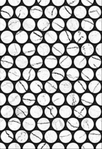 Плитка 40x28 Помпеи настенная 7 тип 1 белый глянцевая чёрный Керамин