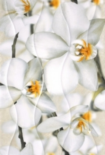 Плитка 40x28 Энигма настенная 3 тип 1 крупный цветок глянцевая бежевый Керамин