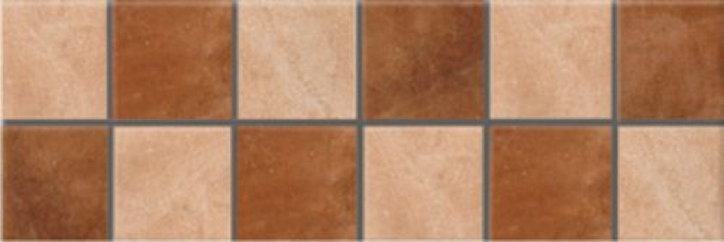 Плитка 30x10 Ибица декор резан матовая коричневый Керамин