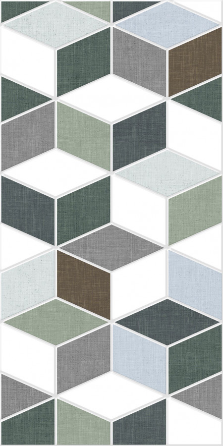 Плитка 60x30 Тренд настенная 4Д зеленый матовая Керамин