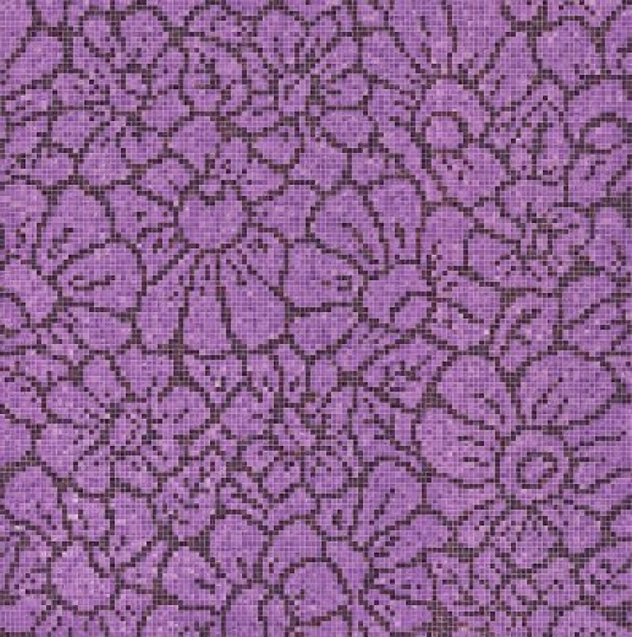Плитка 129x129 4мм Graphic Flowers Purple 06001576Vl Bisazza