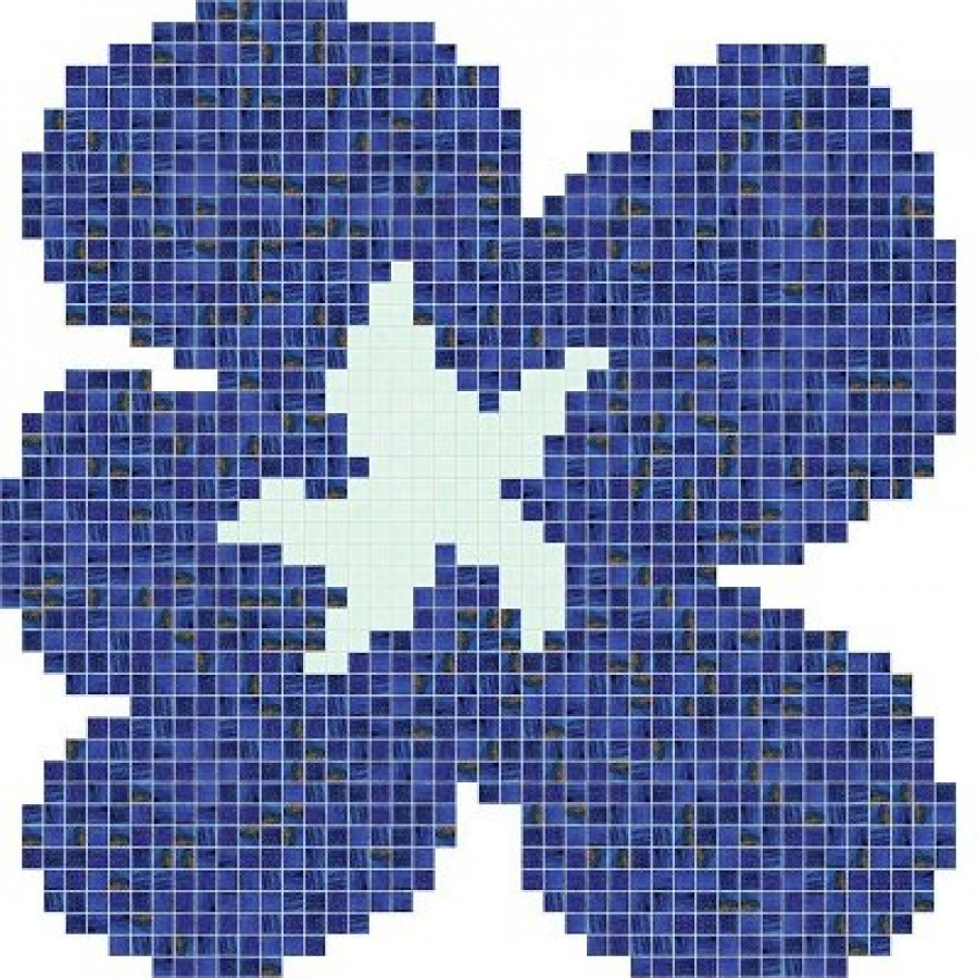 Плитка 95x95 4мм Fiore Blu Grande 322 06001207Vl Bisazza