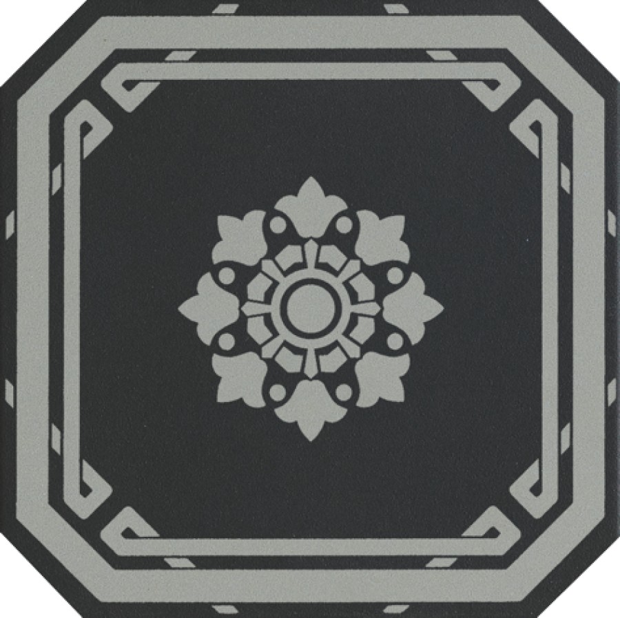 Плитка напольная 20x20 Old England Ottagono Black London OEODB6 Ceramiche Grazia