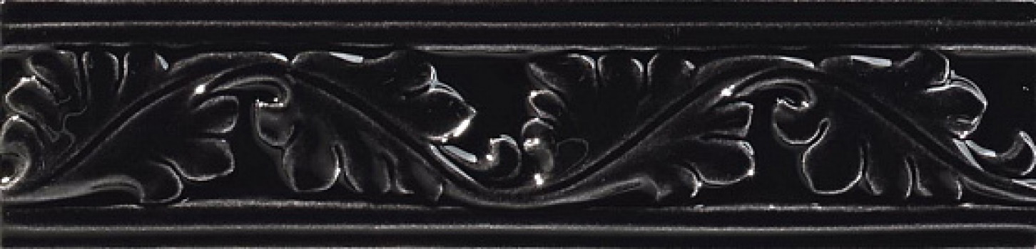 Плитка бордюр 26x6.5 Formae Foliage Ebony FO2 Ceramiche Grazia