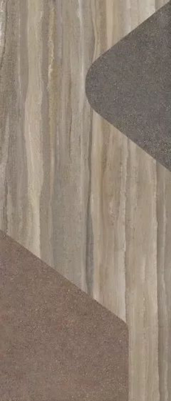 Плитка 280x120 6мм Compatta Pise Inserti B Ret 778013 матовая коричневый, мультиколор камень, травертин Cedit