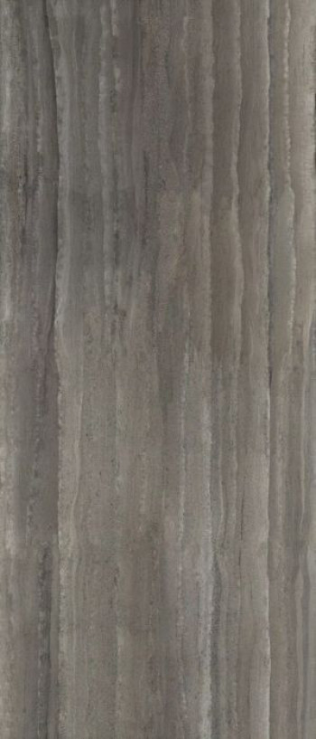 Плитка 280x120 6мм Compatta Pise Ghiaia Nat 120X280R 777973 матовая темно-серый, черный камень, травертин Cedit