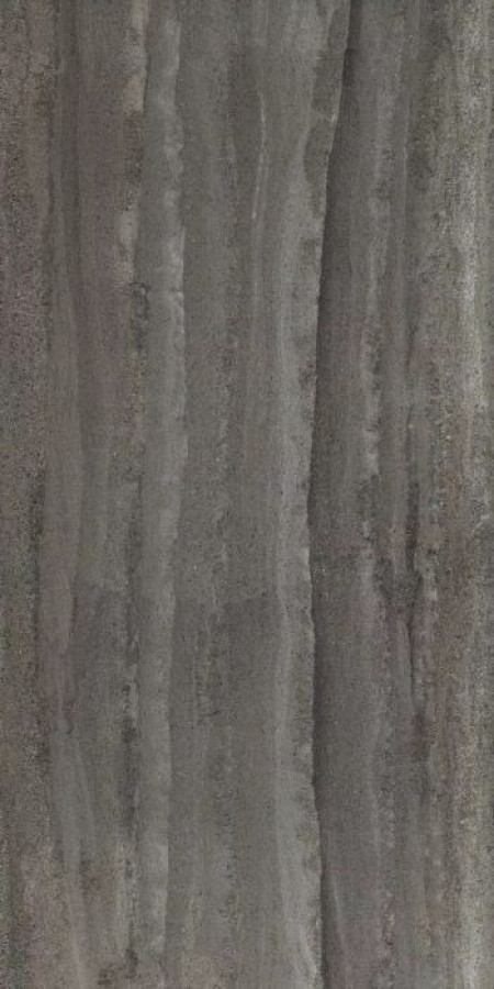 Плитка 120x60 9мм Compatta Pise Ghiaia Ret 777957 матовая темно-серый, черный камень, травертин Cedit