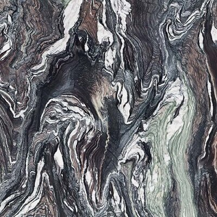 Плитка 120x120 6мм Policroma Cipollino Glo Ret 764082 глянцевая мультиколор камень, мрамор Cedit