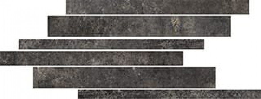 Плитка 40x21 9мм Artifact Worked Charcoal List Sfal 760928 матовая черный бетон, цемент Cerim