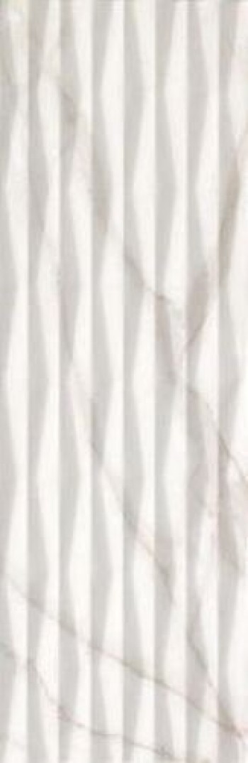Плитка Roma 25 Fold Calacatta Flsy матовая, 3d белый мрамор 75x25 9мм Fap Ceramiche