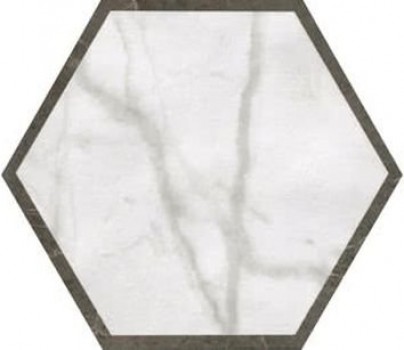Плитка Roma Deco Esagono Calacatta Imperiale Flve матовая белый мрамор 25x22 9мм Fap Ceramiche
