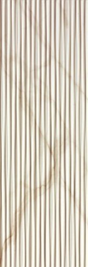 Плитка Roma Diamond 25 Line Calacatta Brillante Fndx 3d, глянцевая белый мрамор 75x25 9мм Fap Ceramiche