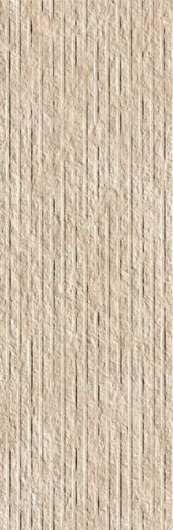 Плитка 75x25 Nobu Row Beige Matt Fru1 с рельефом бежевый камень Fap Ceramiche