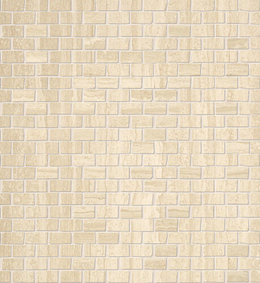 Плитка 30x30 9мм Roma Travertino Brick Mosaico Fmag матовая бежевый камень, травертин Fap Ceramiche