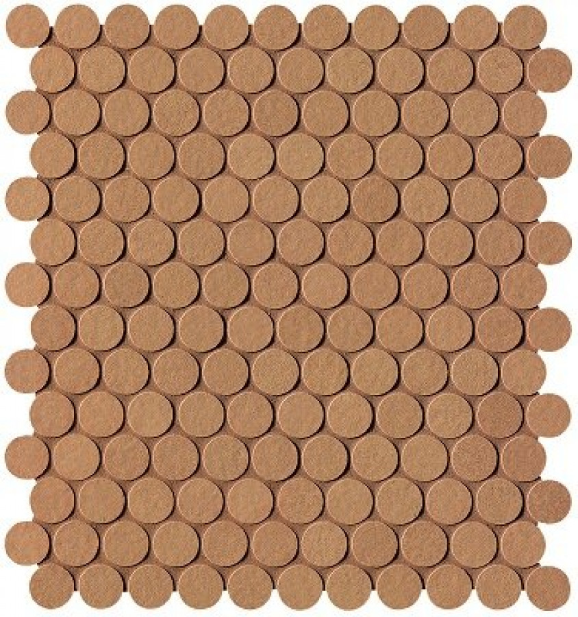 Плитка 33x30 Terracotta Gres Round Mosaico Fply матовая оранжевый бетон, цемент, однотонная Fap Ceramiche