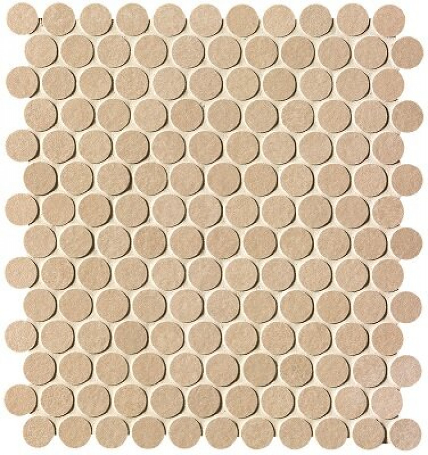 Плитка 33x30 Brezza Gres Round Mosaico Fplt матовая бежевый бетон, цемент, однотонная Fap Ceramiche
