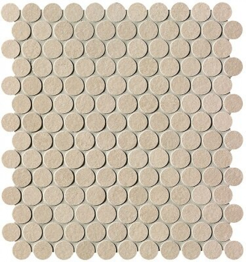 Плитка 33x30 Sabbia Gres Round Mosaico Fplv матовая бежевый бетон, цемент, однотонная Fap Ceramiche