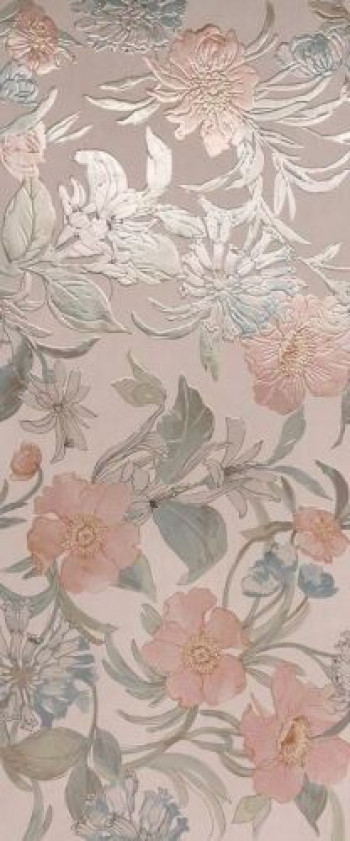 Плитка 120x50 Milano Mood Flower Cipria Fqdd микс розовый под обои, с рисунком Fap Ceramiche